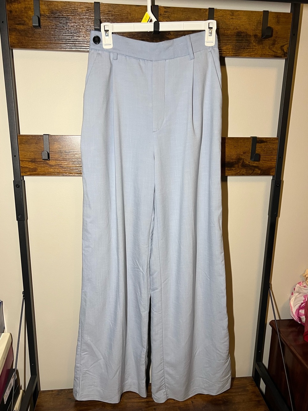 Zara Pale Blue Wide-Leg Trousers